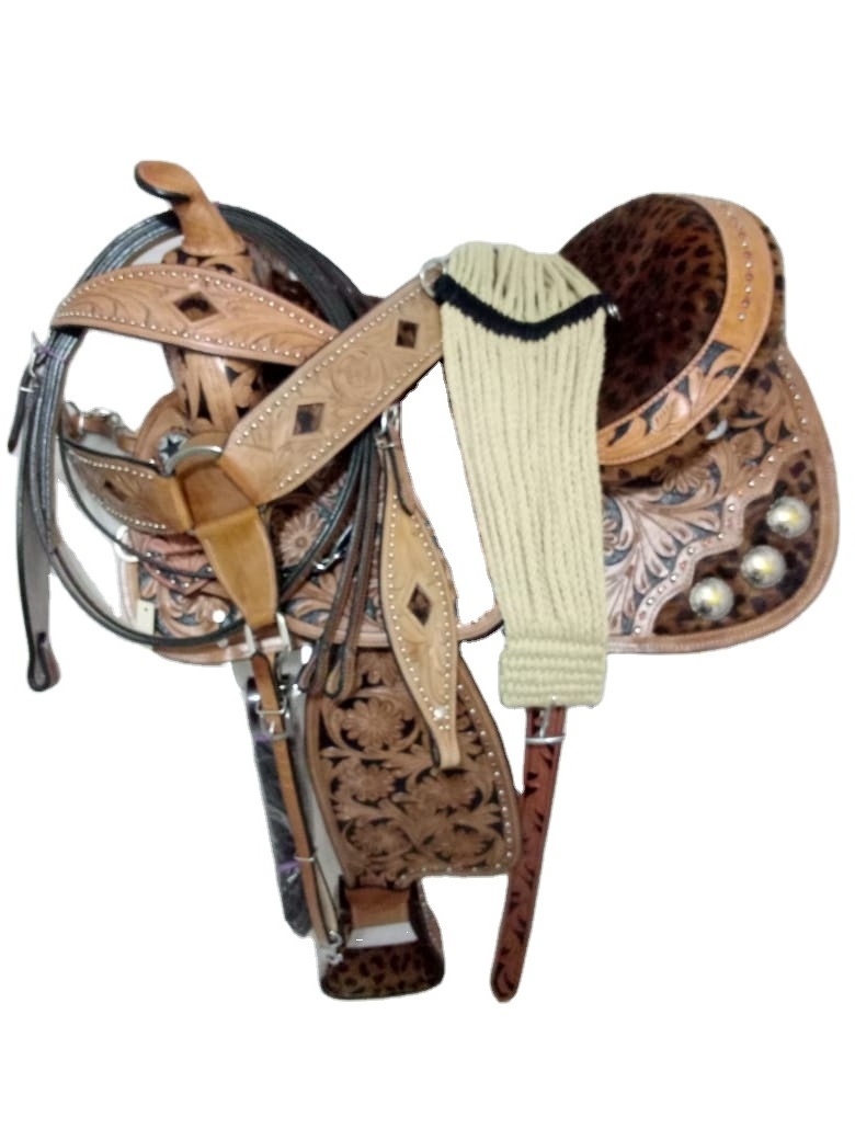 Western Leather Horse Barrel Saddle