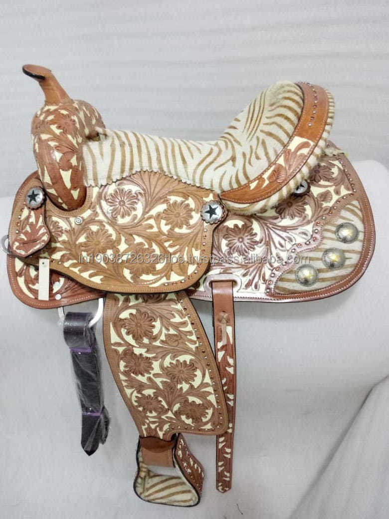 Western Leather Horse Barrel Saddle