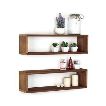 Trending Customized Color Wooden Wall Shelf with Modern Style Wall Hanging & Natural finishing at Wholesale Price