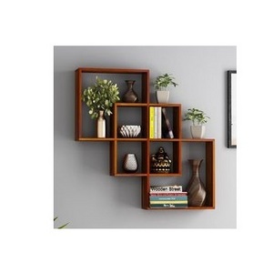 Trending Customized Color Wooden Wall Shelf with Modern Style Wall Hanging & Natural finishing at Wholesale Price