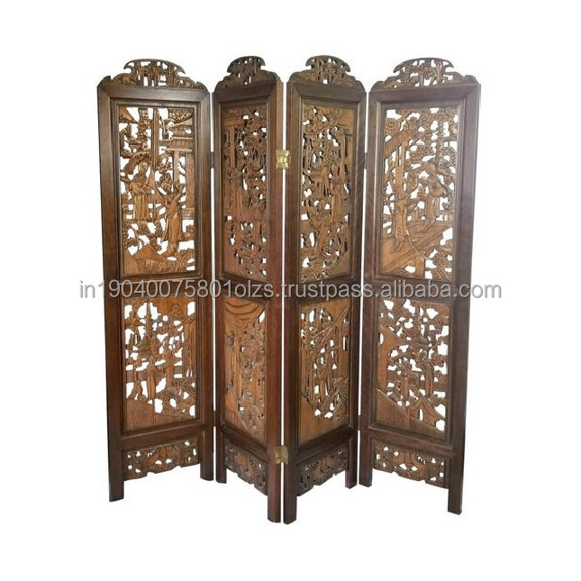 Brown Decorative Wall Divider Bedroom Living Room Game Room  MDF Carved Wooden Designing  Adding Stylish Decoration