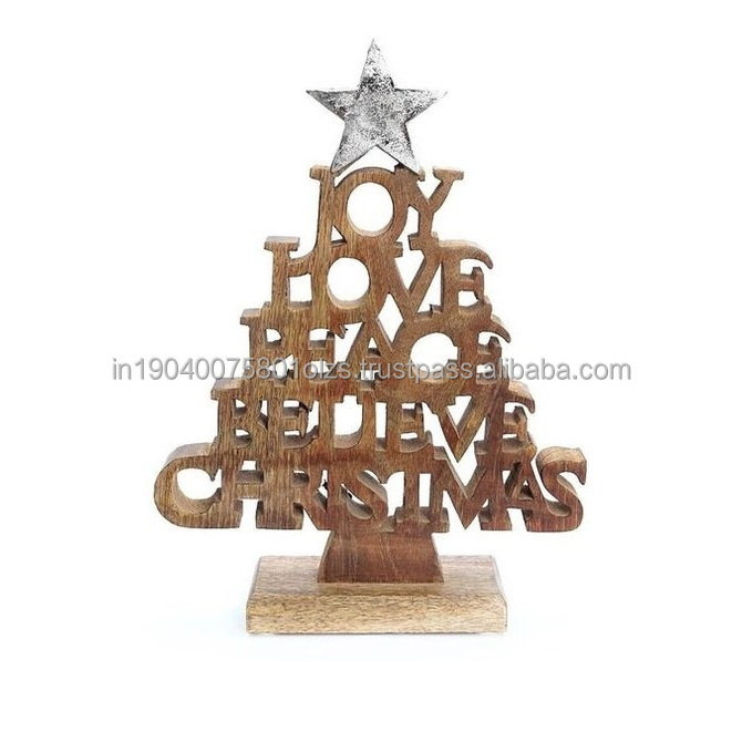 Natural Theme Wooden Christmas  For Christmas And Eastr Decoration Christmas decoration made in india