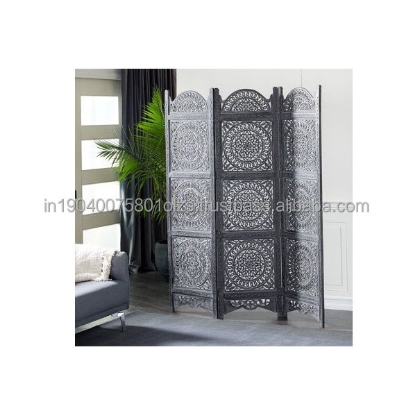 Brown Decorative Wall Divider Bedroom Living Room Game Room  MDF Carved Wooden Designing  Adding Stylish Decoration