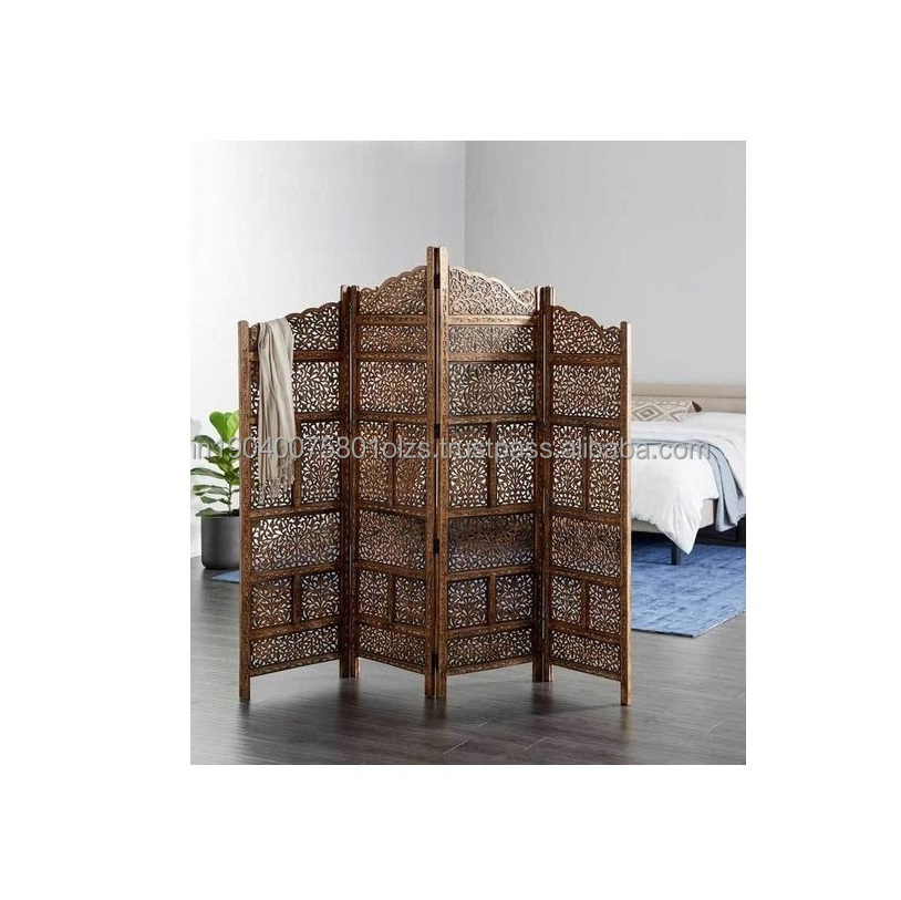 Brown Decorative Wall Divider Bedroom Living Room Game Room  MDF Carved Wooden Designing  Adding Stylish Decoration