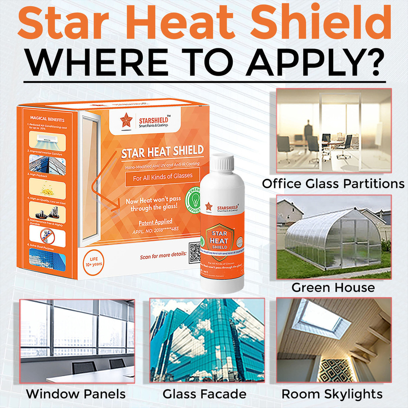 Heat Reflective Paint For Glass is an advanced Nano-technology based transparent liquid glass coating Star Heat Shield