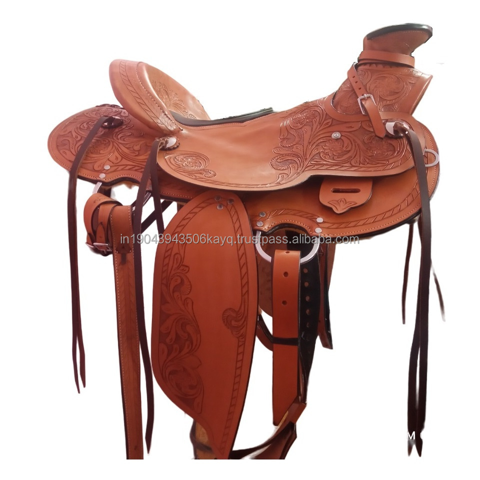 Easy to Clean Horse Riding Leather Saddle for Horse Accessories Western Saddles For Horses With Original Color