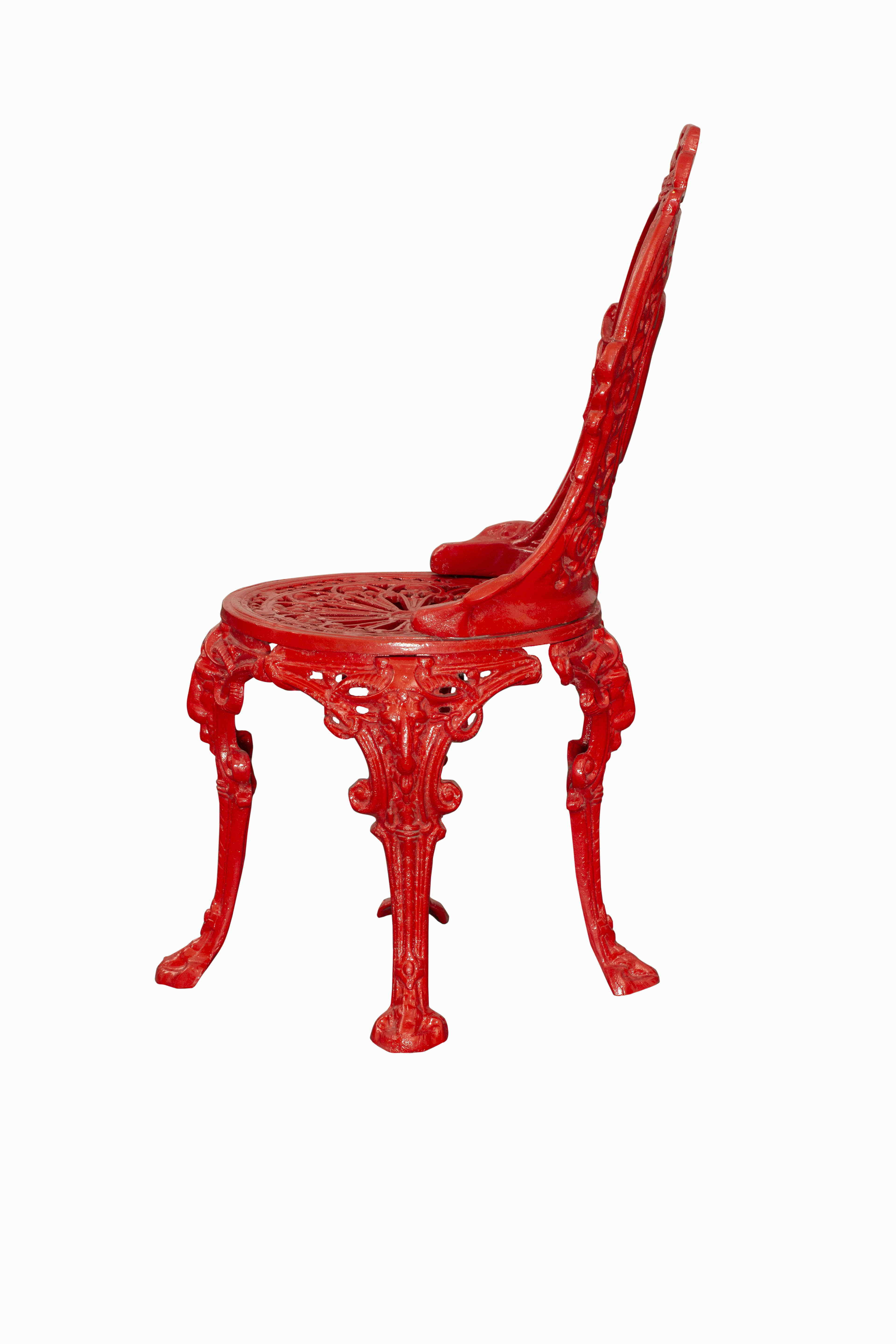 Decorative Garden Chair  with  Cast Iron Frame  Perfect for Gardens  Patios and Porches  Enhance Your Outdoor Living Space