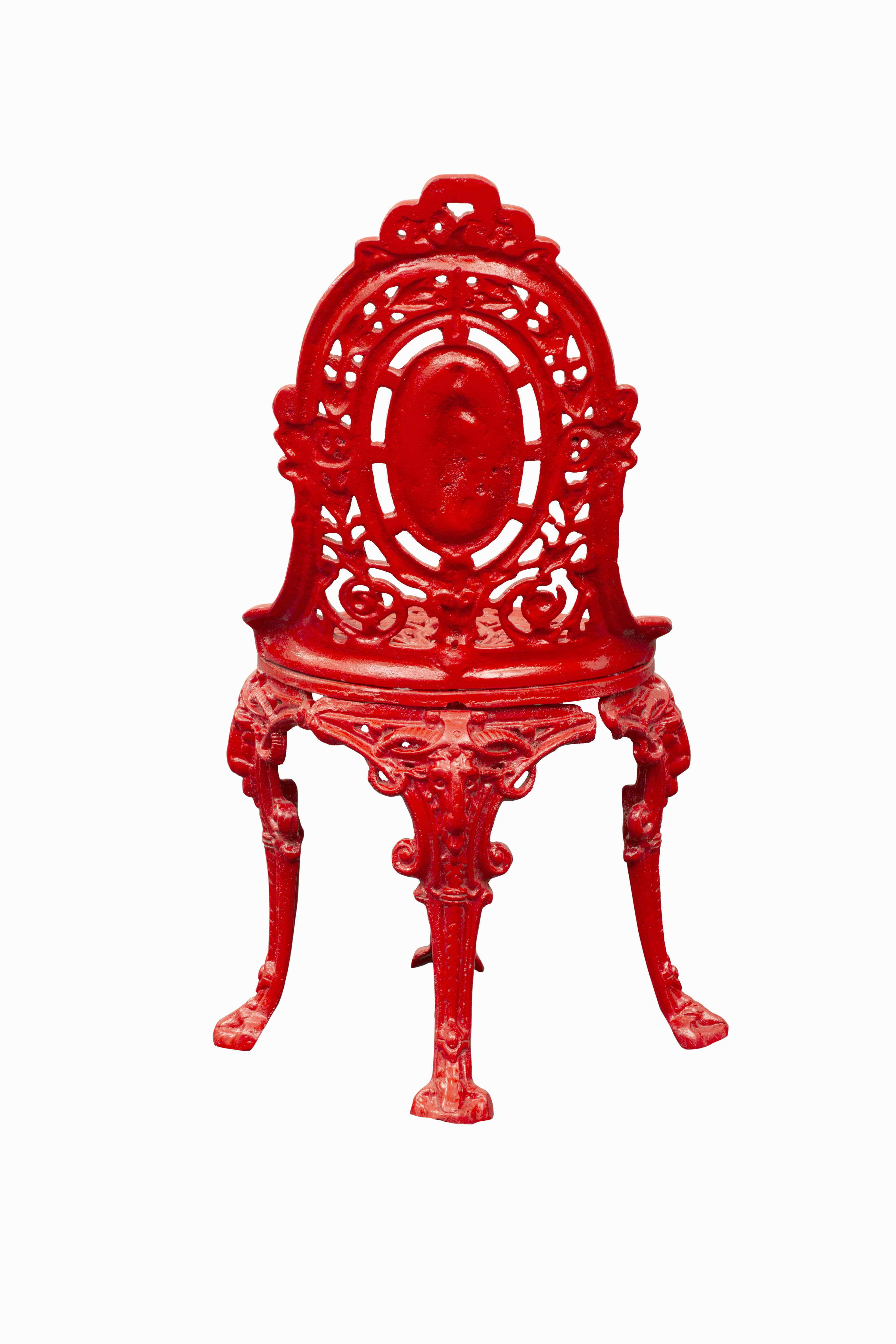 Decorative Garden Chair  with  Cast Iron Frame  Perfect for Gardens  Patios and Porches  Enhance Your Outdoor Living Space