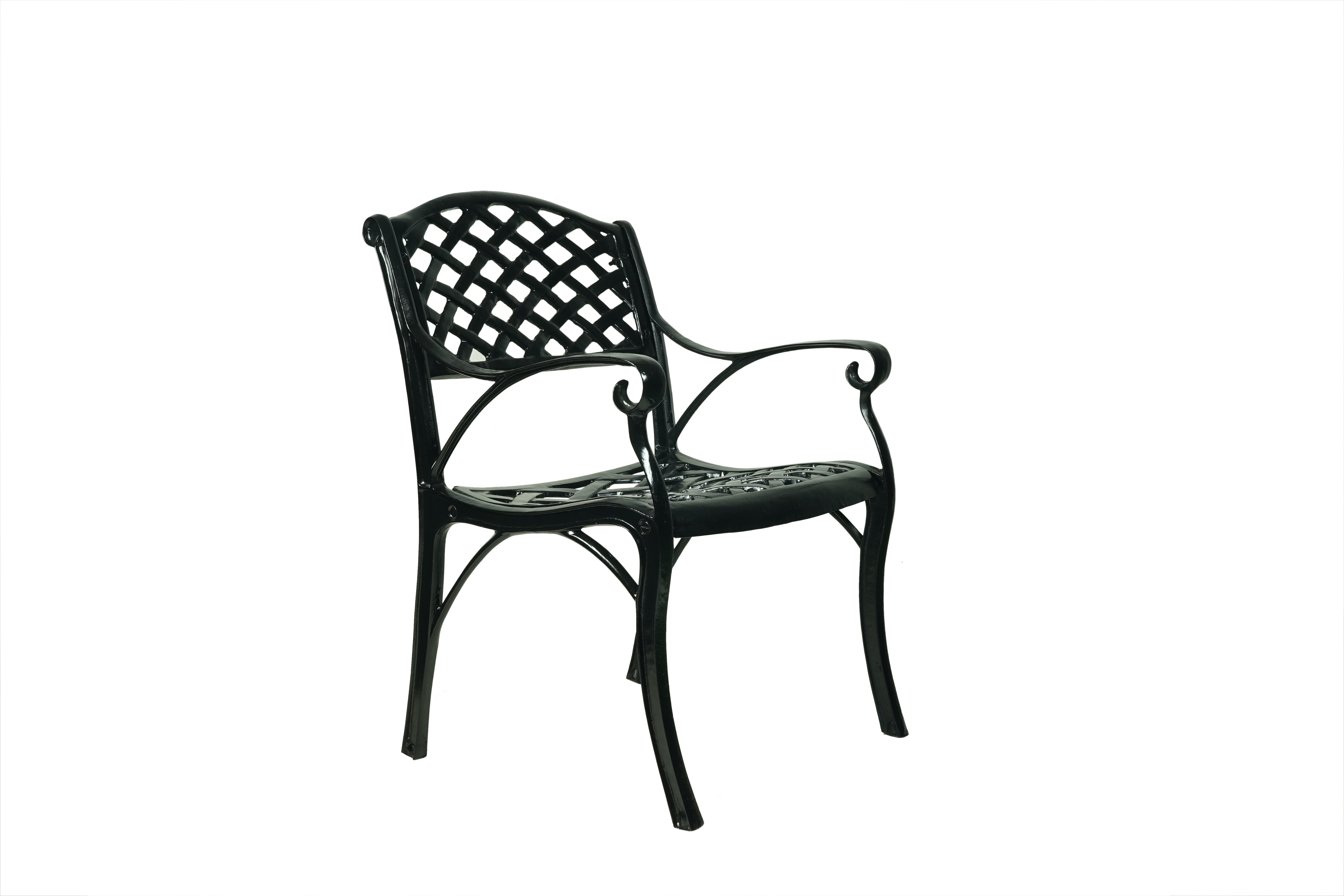 Decorative Gray Garden Chair  with  Cast Iron Frame  Perfect for Gardens  Patios and Porches  Enhance Your Outdoor Living Space