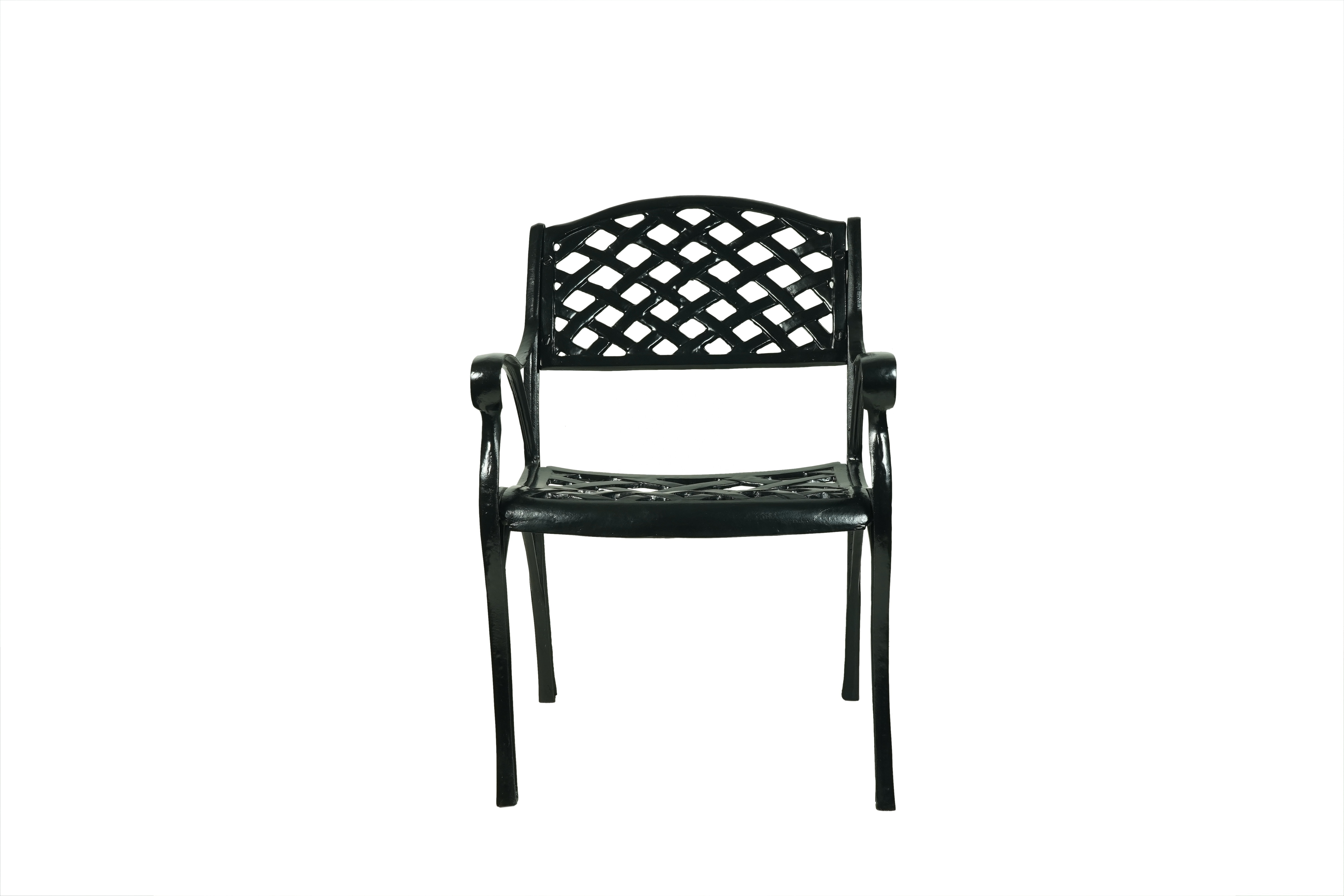 Decorative Gray Garden Chair  with  Cast Iron Frame  Perfect for Gardens  Patios and Porches  Enhance Your Outdoor Living Space