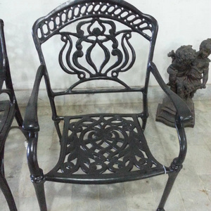 Outdoor Garden Chair Ornate Aluminum Frame  Perfect for Gardens  Patios and Porches  Enhance Your Outdoor Living Space