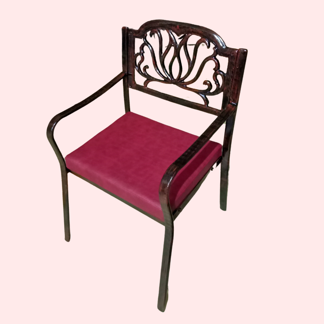 Outdoor Garden Chair Ornate Metal  Frame  Perfect for Gardens  Patios and Porches  Enhance Your Outdoor Living Space