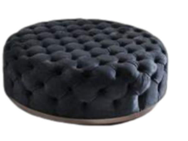 Elegant Tufted Circle Ottoman Premium Quality Handcrafted Stylish Addition For Home And Hotel Unique Design Ottoman