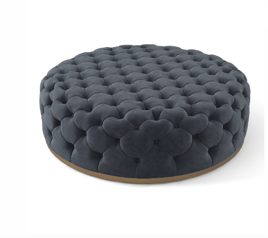 Elegant Tufted Circle Ottoman Premium Quality Handcrafted Stylish Addition For Home And Hotel Unique Design Ottoman