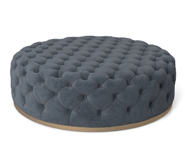 Elegant Tufted Circle Ottoman Premium Quality Handcrafted Stylish Addition For Home And Hotel Unique Design Ottoman