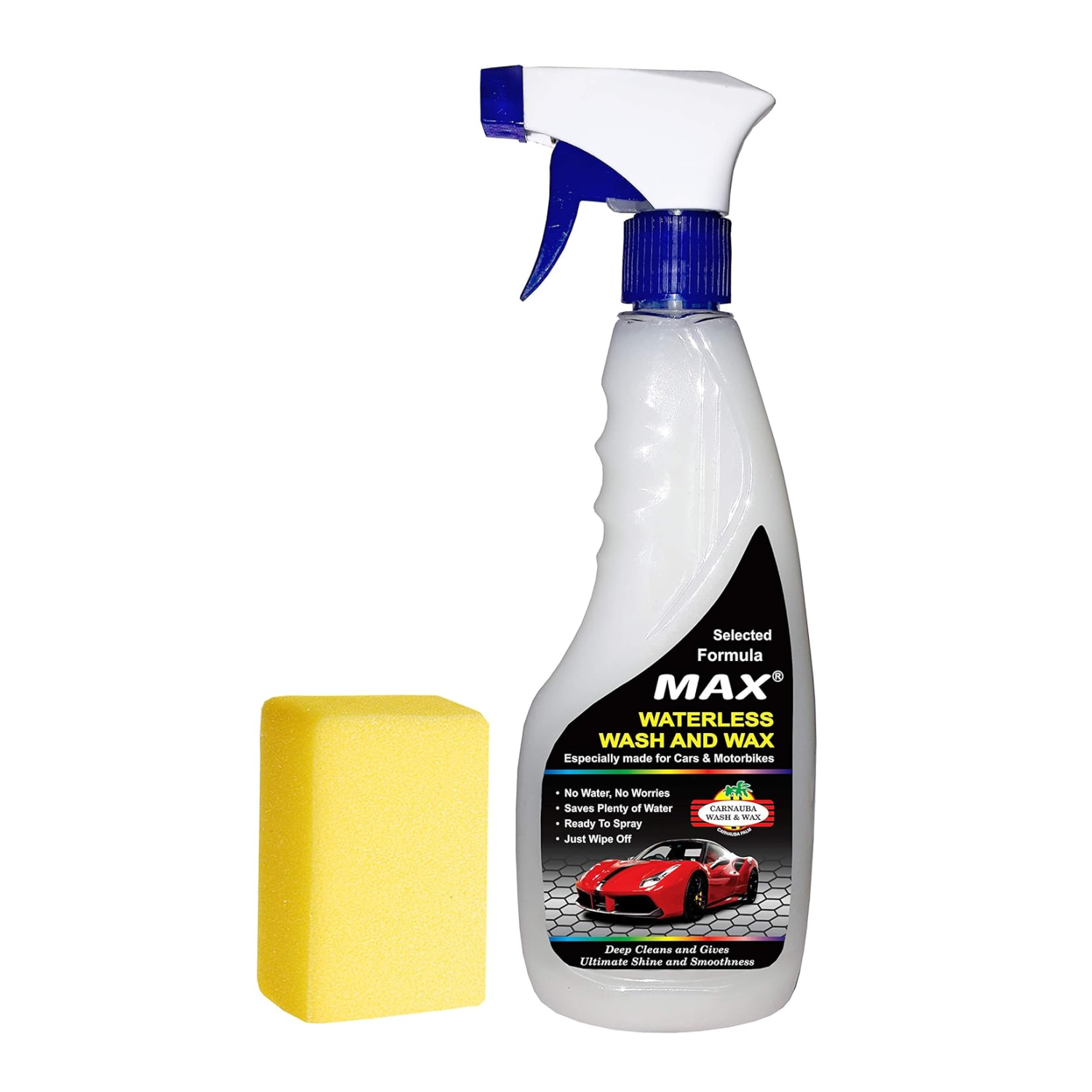 Premium Grade Waterless Wash and Wax 500 ML with Foam Applicator Spray Form Wax For Sale By Indian Exporters