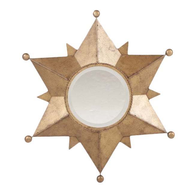 Superior Creative Art Deco Style Starburst Mirror Frames Home Interior Decoration Round Gold Metal Handicraft Lobby Decoration