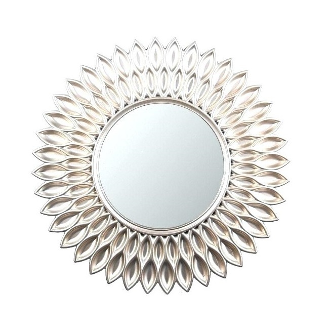 Superior Creative Art Deco Style Starburst Mirror Frames Home Interior Decoration Round Gold Metal Handicraft Lobby Decoration