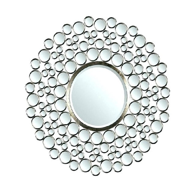 Superior Creative Art Deco Style Starburst Mirror Frames Home Interior Decoration Round Gold Metal Handicraft Lobby Decoration