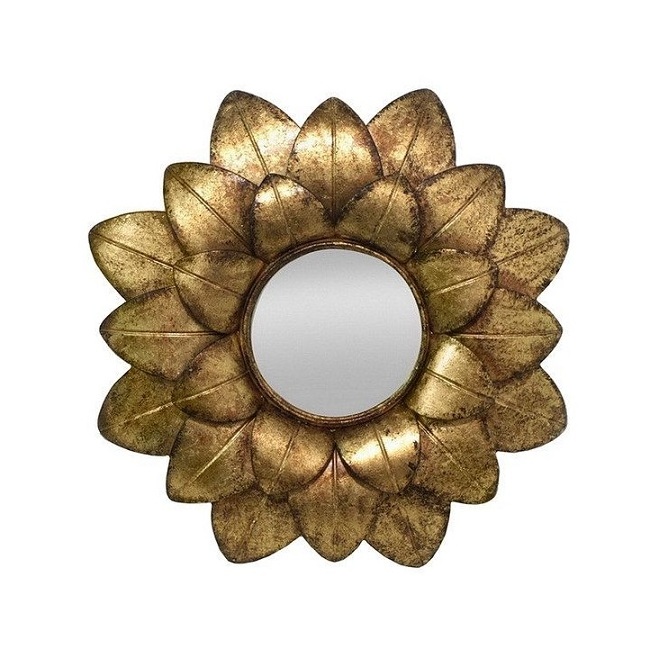 Superior Creative Art Deco Style Starburst Mirror Frames Home Interior Decoration Round Gold Metal Handicraft Lobby Decoration