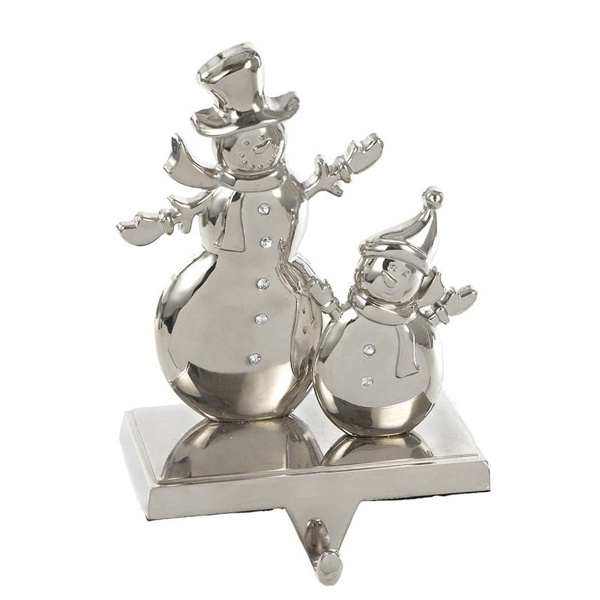 Traditional Design Snowman Angel Design Stocking Holder Excellent With Gold Color Festive Party And Christmas Decoration