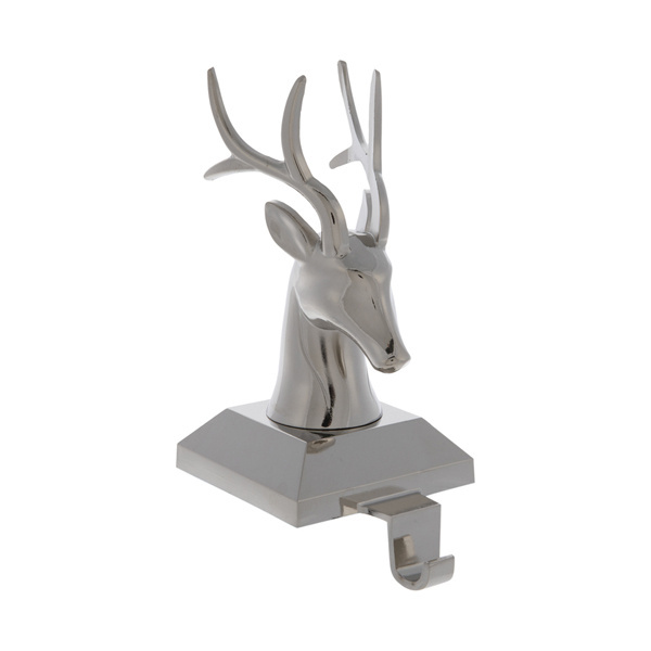 Hot Selling Traditional Deer Design Stocking Hanger Holder With Gold Silver Color Festive  And Christmas Decorative Accessories