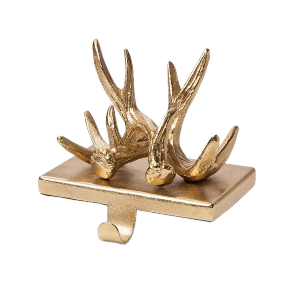 Hot Selling Traditional Deer Design Stocking Hanger Holder With Gold Silver Color Festive  And Christmas Decorative Accessories