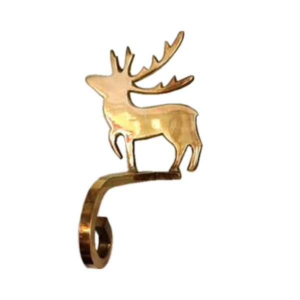 Traditional Design Reindeer Christmas Stocking Holder Excellent With Gold Color Festive Party And Christmas