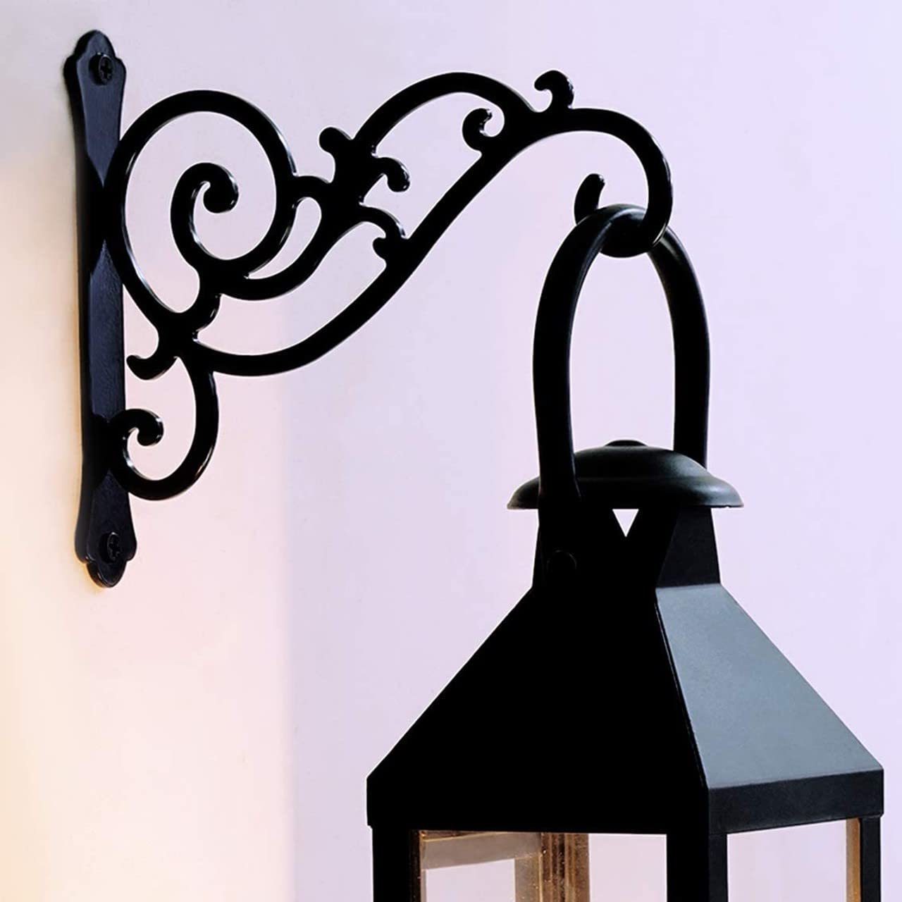 Decorative Black Metal Wall Hook Straight Plant Hanger for Pots Bird Feeders Planters Lanterns Hanging Bracket Wall Hangings