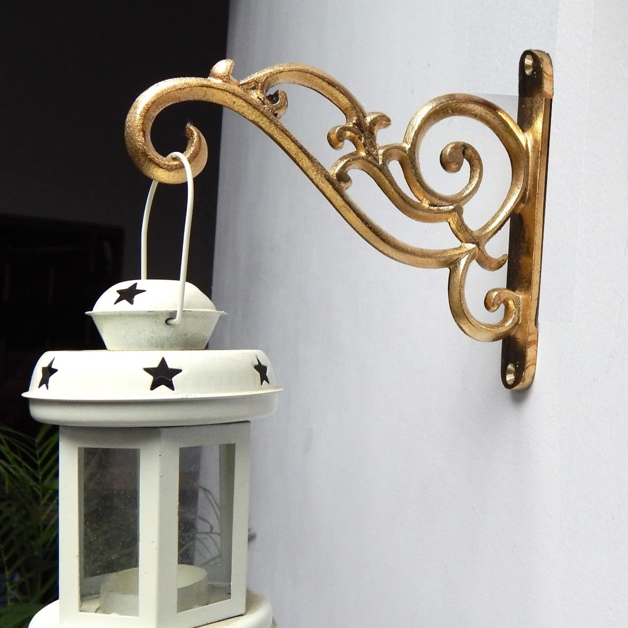 Decorative Gold Metal Wall Hook Straight Plant Hanger for Pots Bird Feeders Planters Lanterns Hanging Bracket Wall Hangings