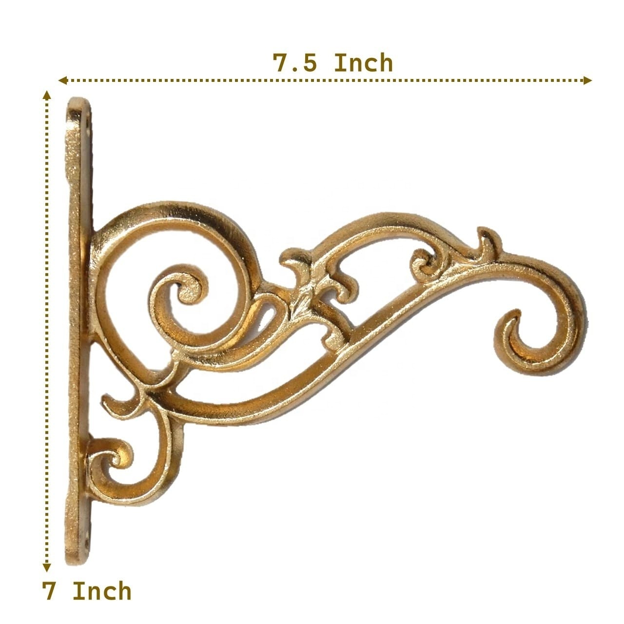 Decorative Gold Metal Wall Hook Straight Plant Hanger for Pots Bird Feeders Planters Lanterns Hanging Bracket Wall Hangings