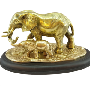 Solid Brass Handcrafted Antique Elephant Statue Decorative Figurine Antique Artware Home Decor Animal Statue Polished Finishing