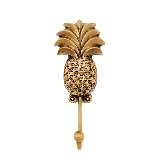 Set of 3 Pineapple Modern Design Wall Hook Brass Metal Polish Finishing Minimal Design Hook Wall Hanger & Organizer Tools