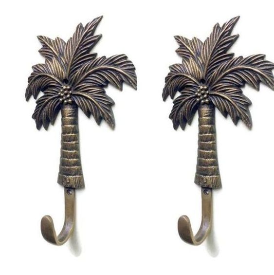 High Demand Palm Tree Design Brass Antique Finishing Wall Hook Aluminium Metal Hook Wall Mount Key Hanger & Organizer Tools