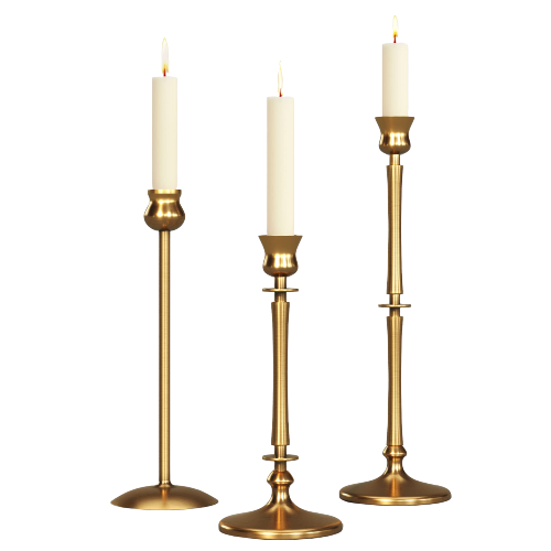 Assorted Design Factory Price Metal Candle Holder Stand Set of 3 Unique Design Handmade Brass Finishing Decorative Lighting