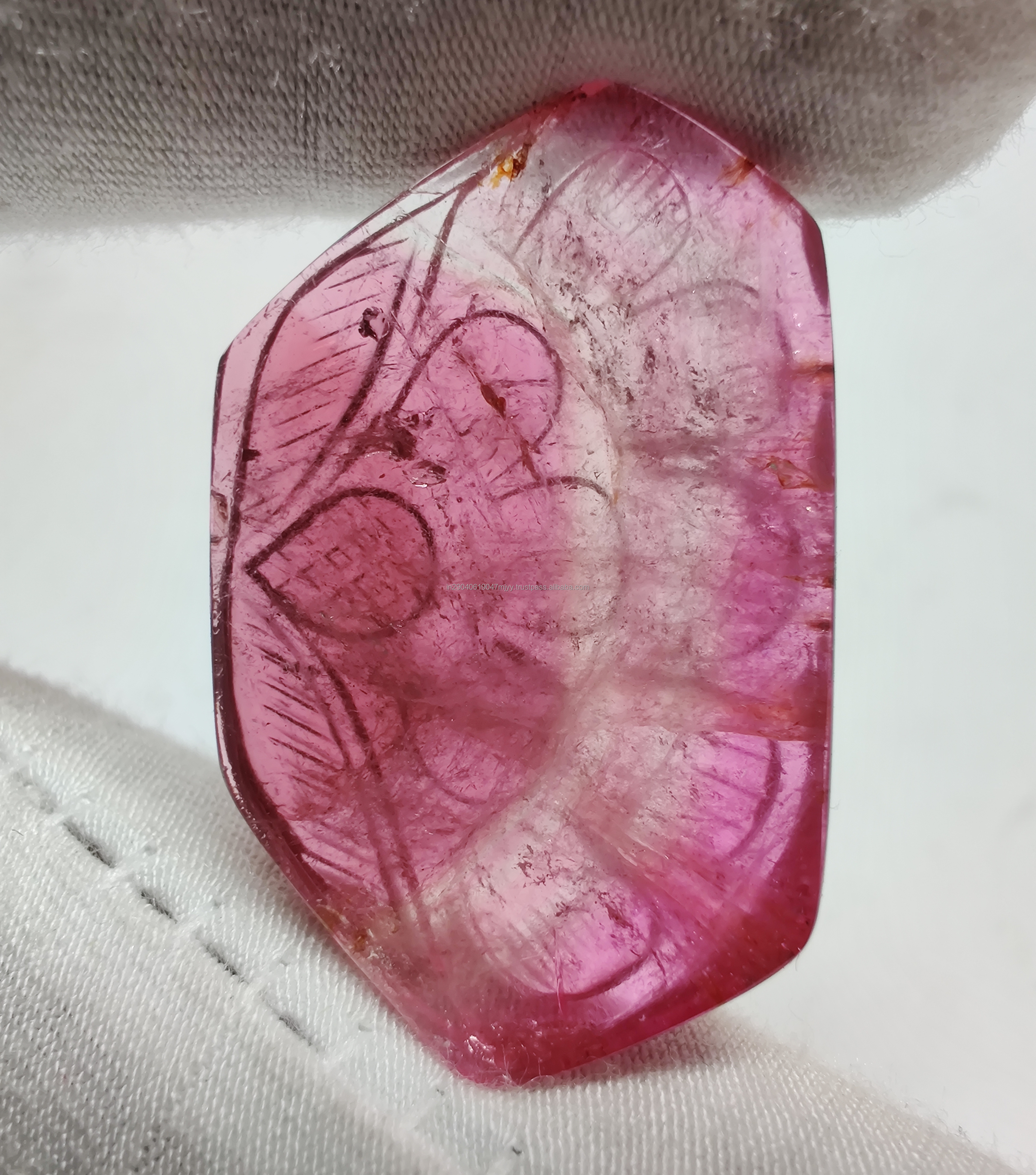 Natural Pink Tourmaline Gemstone Carving Pair Fancy Shape Hand Carved Stone for Best Quality Jewelry