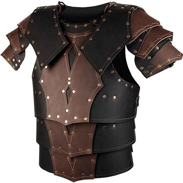 Medieval Chest Armor Viking Warrior Adjustable Leather Armour Breastplate Costume for Party Halloween Cosplay