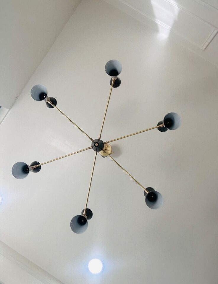 Light Brass Sputnik Chandelier Modern Arms Mid Century 12 Fixture Beautiful