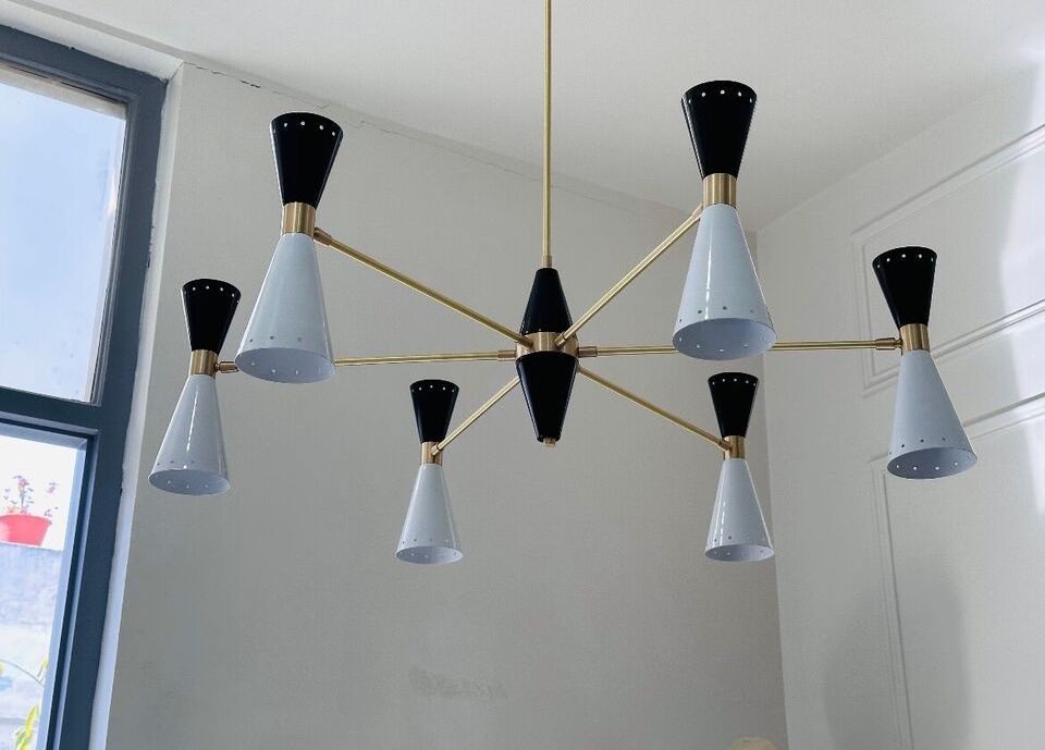 Light Brass Sputnik Chandelier Modern Arms Mid Century 12 Fixture Beautiful