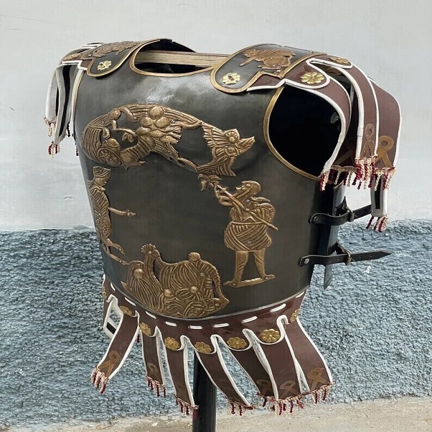 Medieval Roman Muscle Cuirass Armor Knight Breastplate with Skirt & Shoulder