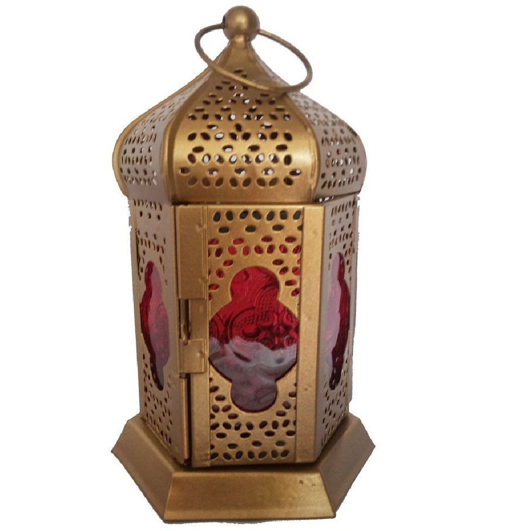 Wholesale New Designs Handicraft Iron Gold Shining Moroccan Lantern For Moroccan Decorative Home Decoration Best Quality