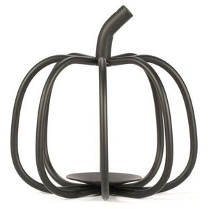 Wrought Iron Black Pumpkin Tea Light Candle Holder