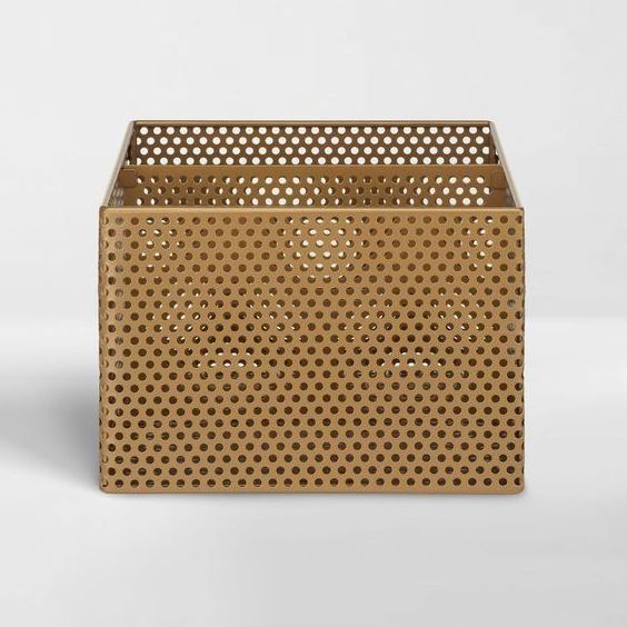 Modern Perforated  Metal Decorative Storage Basket