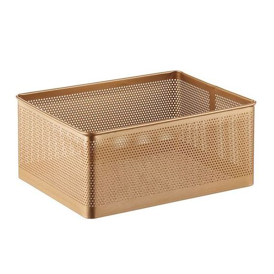 Modern Perforated  Metal Decorative Storage Basket