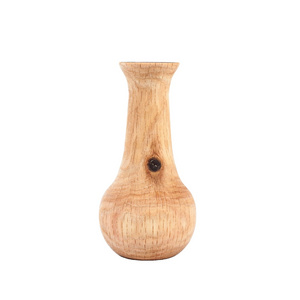 Premium Quality wood vase Handmade Elegant Style Hand Carved Antique Footed Vase For Decoration Wood Flower