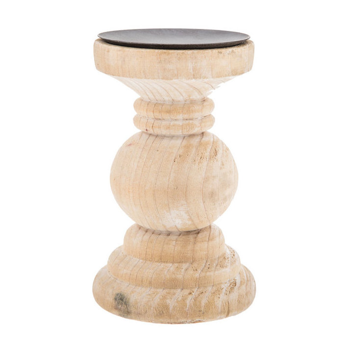 Rustic mango Wood candle t- light holder pillar different 3 size excellent quality customized wood candle holder