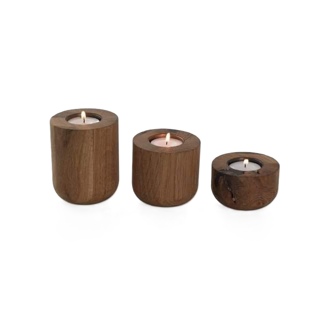 Hot Selling wood candle t- light candle holder dough bowl for wedding decorations Table decor Christmas Gift