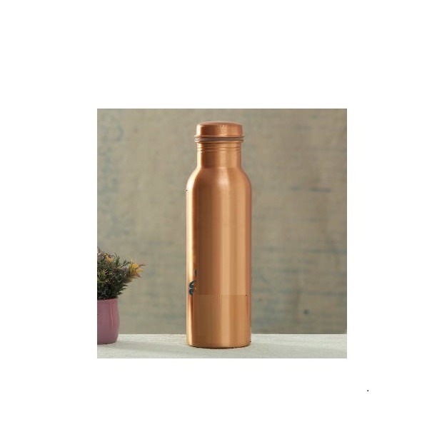 Copper Water Bottle with glass High Quality Pure Metal Minimalist Brass Adults Sustainable Business Gifts mordent look