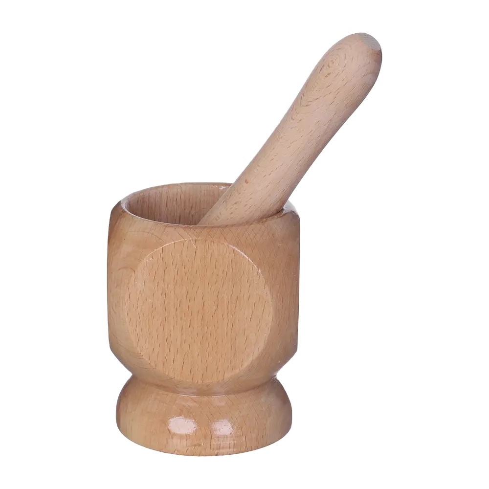 Acacia Wood Spice Herb Grinder Pill Crusher wood Handmade Mortar And Pestle Set Garlic Smasher High Quality Wholesale Item