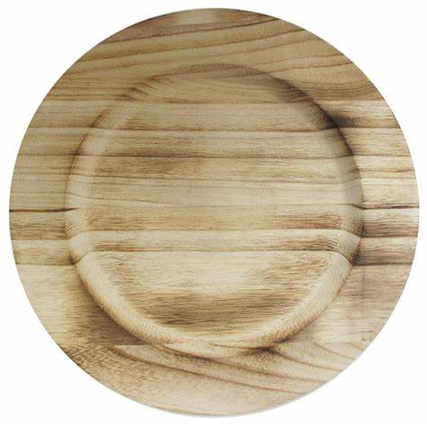 Wholesale Wood Charger plate Wood Tray Rectangular Plate Round Hotel Solid Wood charger plate handmade top sale